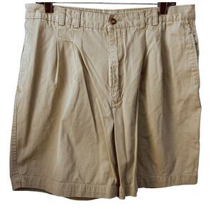 Perry Ellis Mens Size 38 Khaki Shorts 100% Cotton